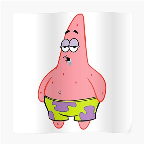 "Patrick drooling meme caption " Poster for Sale by Grace-Cop | Redbubble