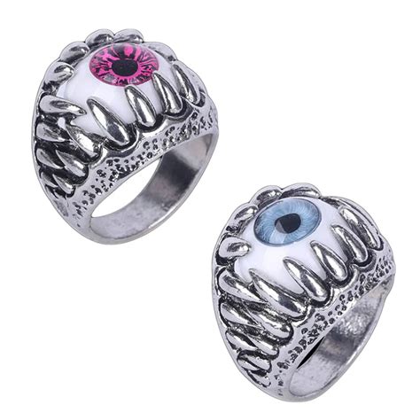 1pc Men's Vintage Dragon Claw Ring Fashion Devil Eyeball Halloween Party Props Stainless Steel ...