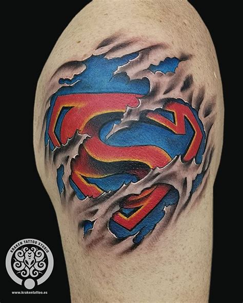 Black Superman Logo Tattoo