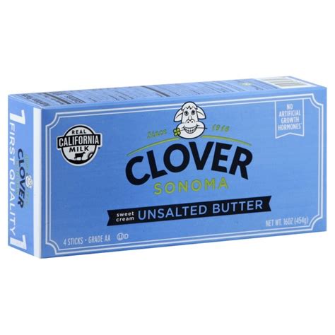 Clover Butter, Unsalted, Sweet Cream (1 lb) from Rainbow Grocery - Instacart