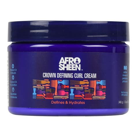 Afro Sheen Crown Defining Curl Cream - for Wavy, Curly & Coily Hair. Defines & Hydrates Hair ...