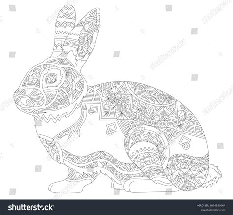 Illustration Animal Adult Coloring Page Stock Illustration 2034850664 ...