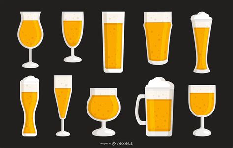 Beer Glasses Vector Collection Vector Download