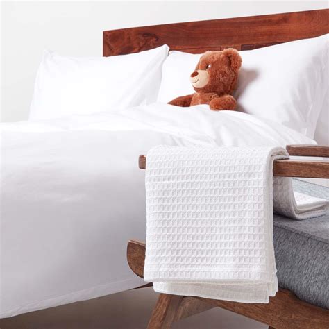 Organic Cotton White Waffle Blanket Throw Bedspreads Large Sofa Bed Throws | eBay