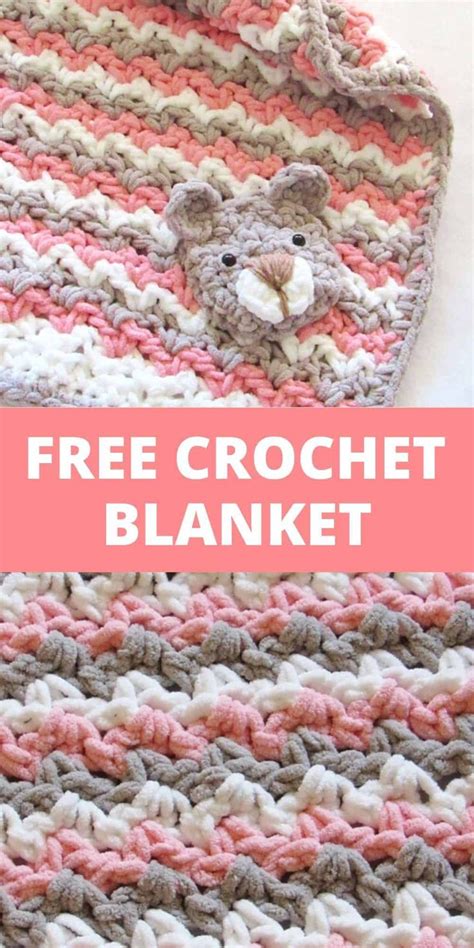 Crochet Baby Blanket Free Pattern, Baby Bear Blanket | Crochet baby ...