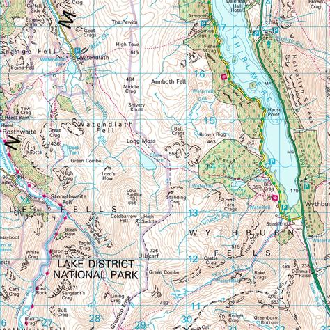 Wall Maps - Lake District - UK National Park Wall Map