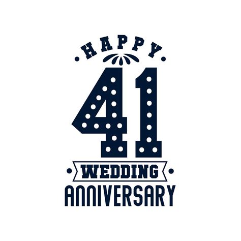 41 Anniversary celebration, Happy 41st Wedding Anniversary 9723393 Vector Art at Vecteezy