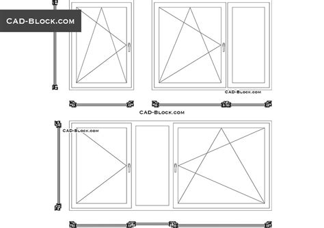 Windows Dynamic Blocks download AutoCAD drawings, Interior design