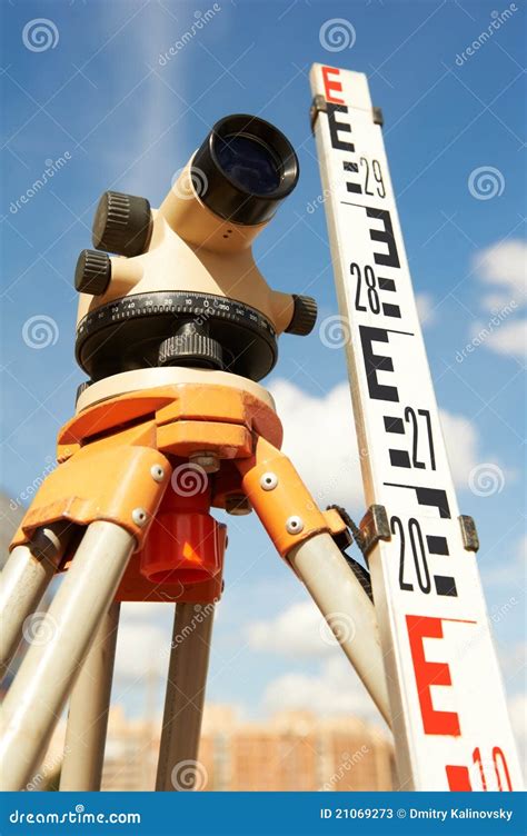 Surveyor Equipment Outdoors Stock Image - Image of measuring ...