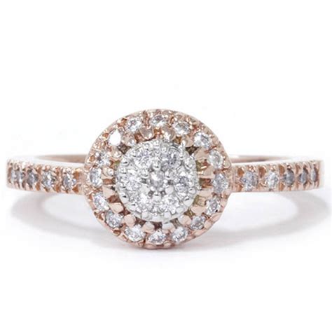 1/2ct Cluster Diamond Ring 14K Rose Gold