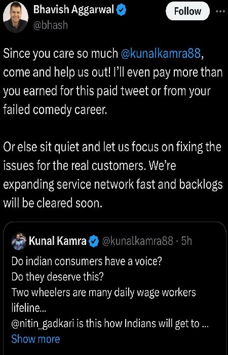 Ola Electric Founder's Feud with Comedian Kunal Kamra Sparks Social ...