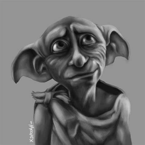 Dobby fanart (bw) by xspookyj on DeviantArt