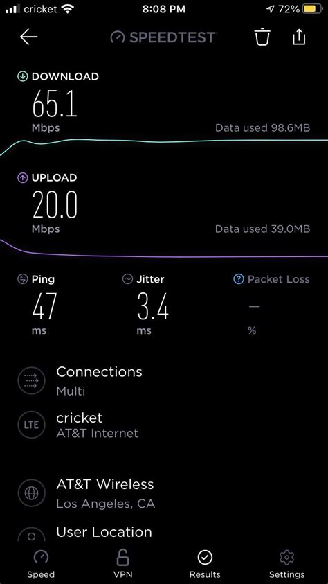 First Speedtest on the cricket more plan! Loving it! : r/CricketWireless