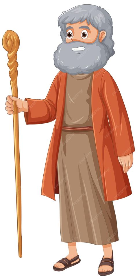 Premium Vector | Moses Cartoon Character A Religious Bible Story ...