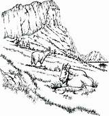 Mountains Landscape Coloring Page  Free Printable Pages For Kids sketch template