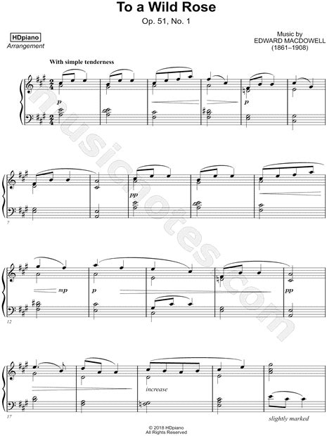 HDpiano "To a Wild Rose" Sheet Music (Piano Solo) in A Major - Download & Print - SKU: MN0184145