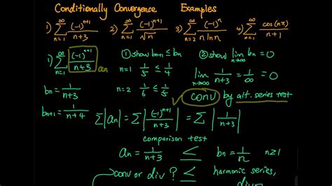 11.6 Part 4/9: Conditionally Convergence Examples (include most types of series) | Integral ...