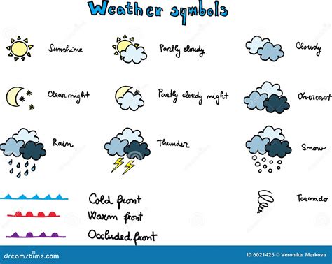 Weather symbols stock vector. Illustration of symbol, white - 6021425