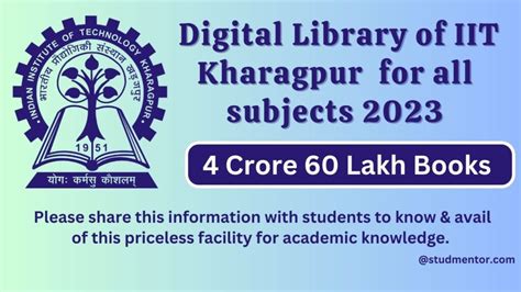 4 Crore 60 Lakh Books - Digital Library of IIT Kharagpur - Test Preparation 2023