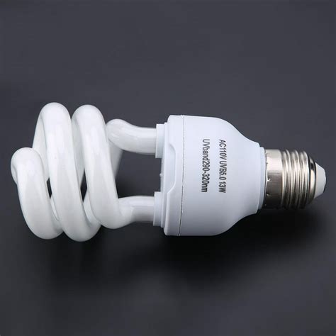 Tebru Spiral Compact UVB5.0 13W Energy Saving Lamps UVB Reptile Light Bulb for Rainforest Type ...