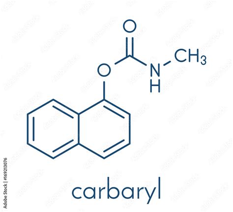 Carbaryl (carbaril) insecticide molecule (carbamate class). Skeletal formula. Stock Vector ...