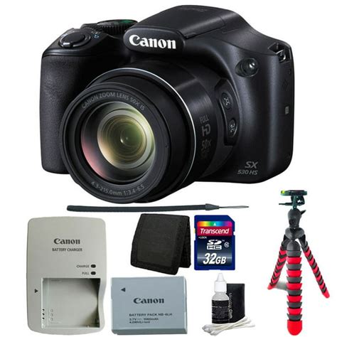 Canon PowerShot SX530 HS 16MP 50X Optical Zoom Wi-Fi Digital Camera (Black) + 32GB Bundle ...