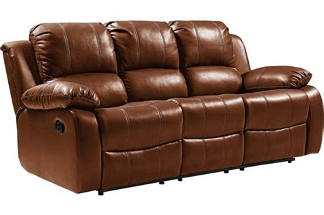 Valencia Tan Leather 3 Seater Recliner Sofa | FurnitureInstore