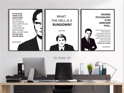 The Office TV Show Quotes Print Set, the Office Posters, Funny Gift for Office Fans, Michael ...