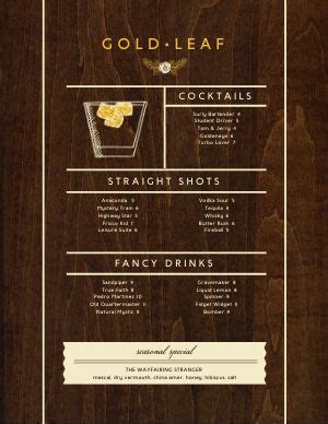 Cocktail Menu Templates and Designs - MustHaveMenus | Menu design template, Menu design, Bar menu