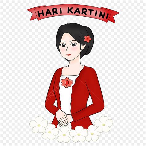 Wear Dress Clipart Hd PNG, Kartini Day Illustration Of Woman Wearing ...