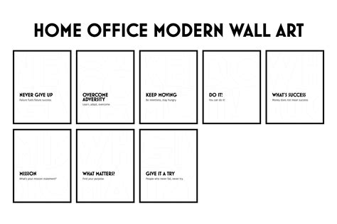 Home Office Motivational Wall Art, Modern Wall Art, Set of 33, Inspirational Quotes, Minimalist ...