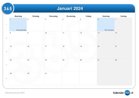 Kalender januari 2024