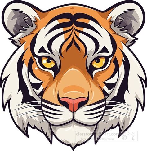 Animal Faces Clipart-tiger animal face