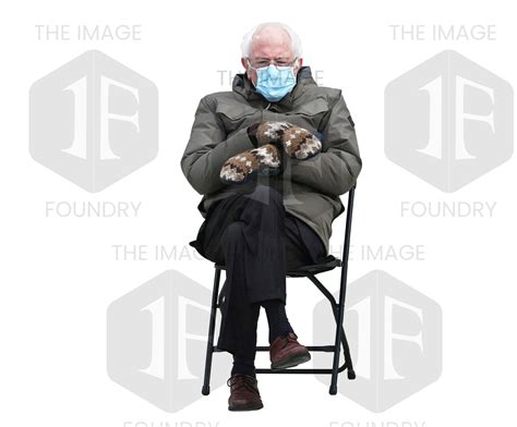 Bernie Sanders Sitting With Mittens at Inauguration Transparent Vector ...