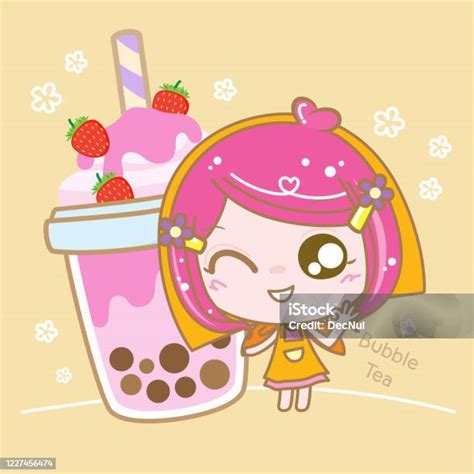 Kartun Karakter Cinta Boba Bubble Milk Tea Teh Susu Mutiara Minuman ...