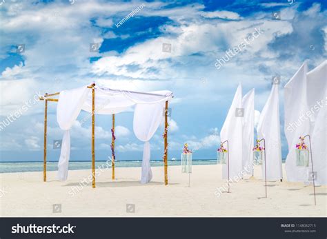 Romantic Beach Wedding Background White Beach Stock Photo 1148062715 | Shutterstock