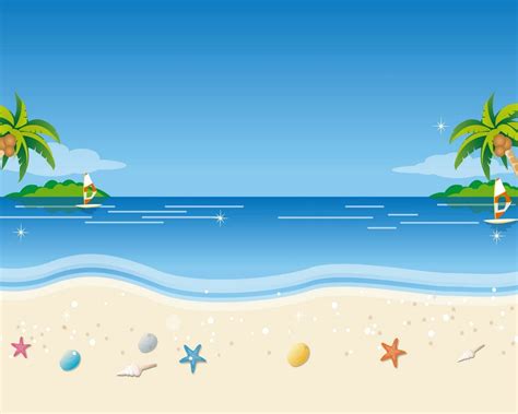 20 Amazing Beach Vector Illustrations Wallpapers! | Beach cartoon ...