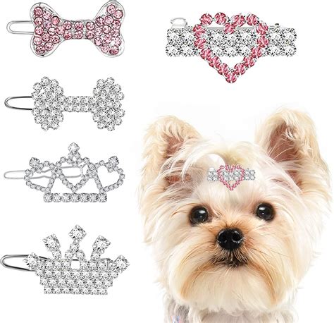 Amazon.com: Yorkie Hair Clips Girl Dog Barrettes for Small Dogs Hair Maltese Pomeranian Yorkie ...