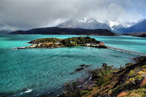 chile, Lake, Mountains, Island, Coast, Bridges, Pehoe, Lake, Patagonia, Nature Wallpapers HD ...