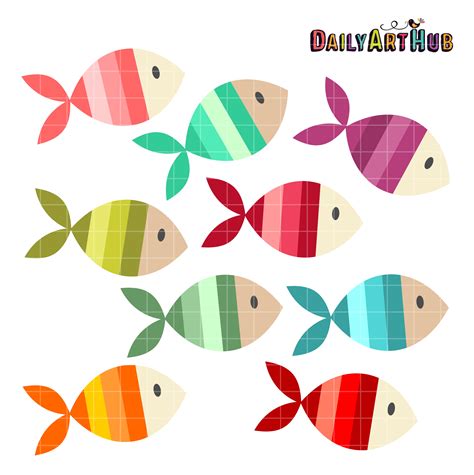 Colorful Fishes Clip Art Set – Daily Art Hub – Free Clip Art Everyday