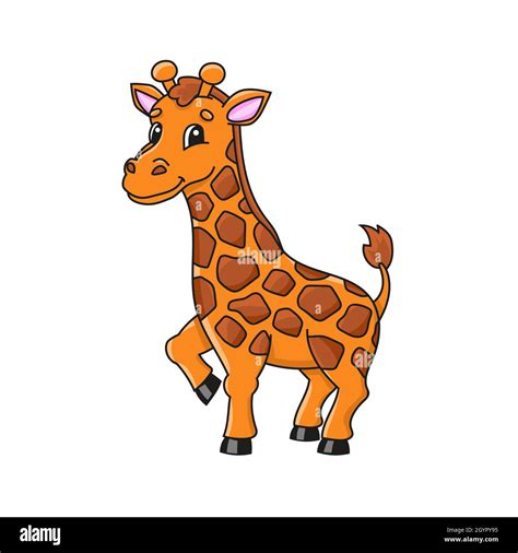 Giraffe animal. Cute character. Colorful vector illustration. Coon ...