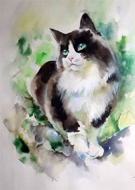 Green eyed cat Painting | Original animal painting, Painting, Fine art painting