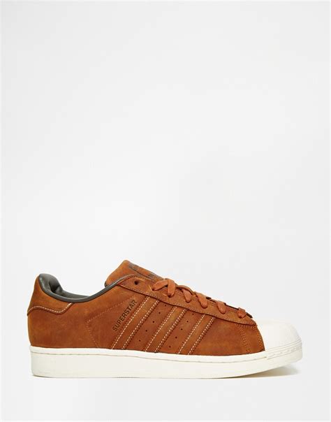 adidas Originals Superstar Waxed Leather Trainers S79471 in Brown for ...