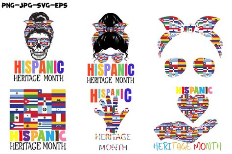 Hispanic Heritage Month, Hispanic Flags Graphic by Chico · Creative Fabrica