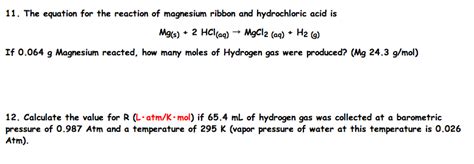 👍 Mg hcl reaction. The Reactivity of Magnesium Metal with Hydrochloric Acid. 2019-03-05