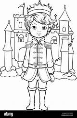 Prince coloring Page Coloring prince In A crown And Royal Clothes  sketch template