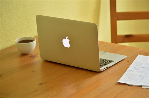 Free Images : laptop, computer, writing, work, table, wood, ceramic, furniture, lighting, coffee ...
