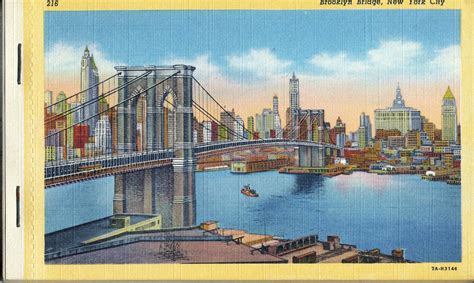 New York "The Wonder City," Brooklyn Bridge, Vintage Color Postcards, 1930s - 1940s | Flickr ...