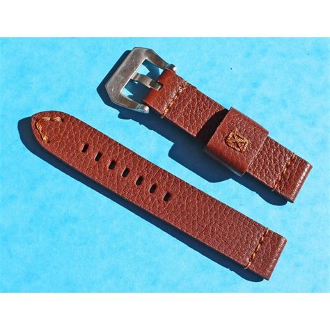 PREMIUM DARK BROWN LEATHER 20mm white stitch Strap, PreV watch leather ...