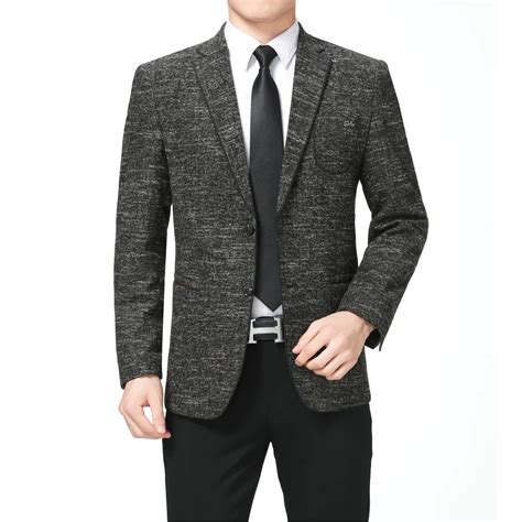 Man Smart Casual Blazer Slim Fitting Jacket Suit Men Notched Collar Blazers For Men Elegance ...